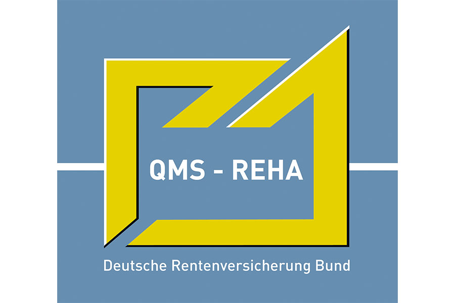 Logo des Zertifikats QMS-Reha der Deutschen Rentenversicherung Bund Logo des Zertifikats QMS-Reha der Deutschen Rentenversicherung Bund